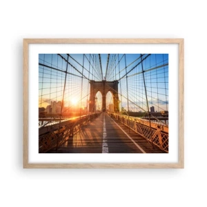 Affiche dans un chêne clair - Poster - Sur le pont d'or - 50x40 cm