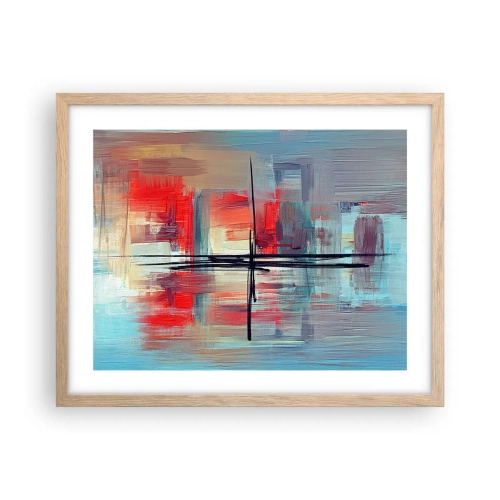 Affiche dans un chêne clair - Poster - Un paysage dans une dimension inconnue - 50x40 cm