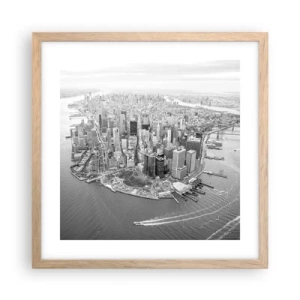 Affiche dans un chêne clair - Poster - Comment ne pas aimer ? - 40x40 cm