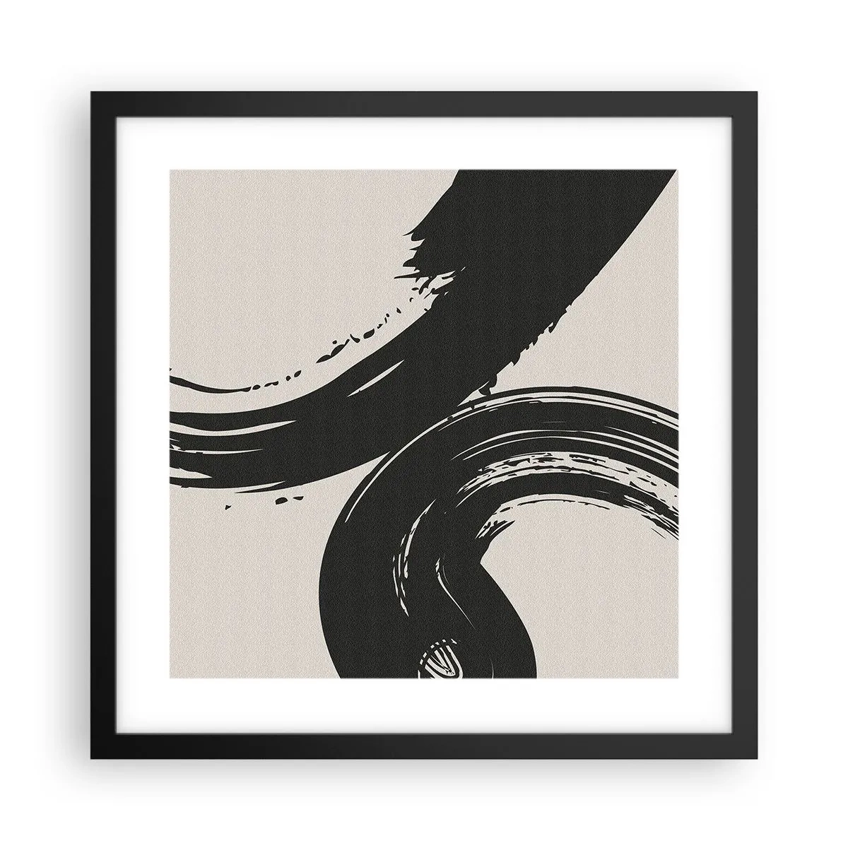 Affiche dans un cadre noir - Poster - Balayage circulaire - 40x40 cm