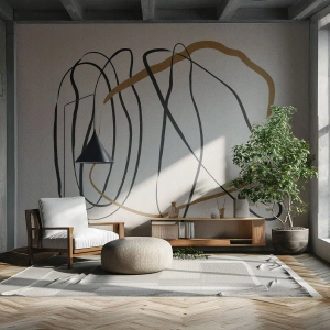 Papier Peint Photo Standard Eco - Composition – danse en boucle - Morceau, Minimaliste, Art Déco - 350x256 cm