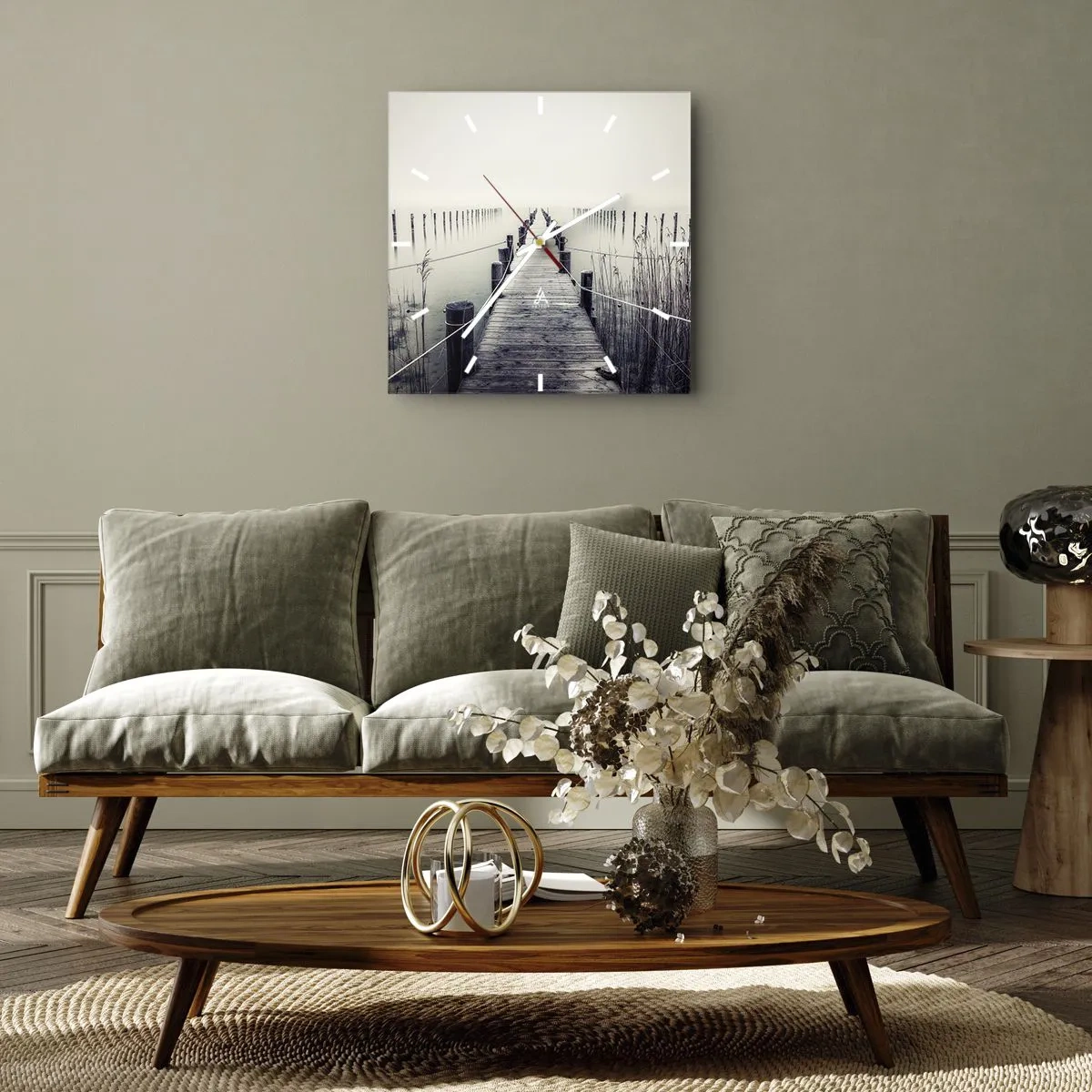 Horloge murale - Pendule murale - Plongez dans la paix - 40x40 cm