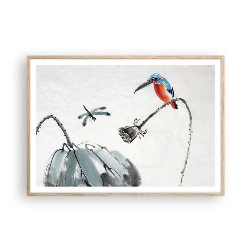 Affiche dans un chêne clair - Poster - La vie du champ - 100x70 cm