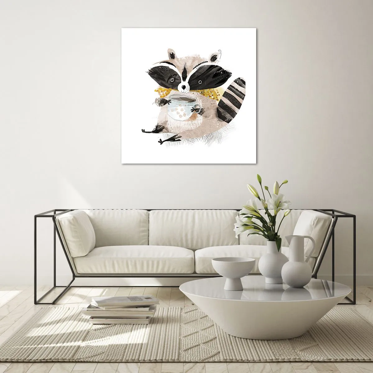 Impression sur verre - Image sur verre - Mon ami le raton laveur - 30x30 cm