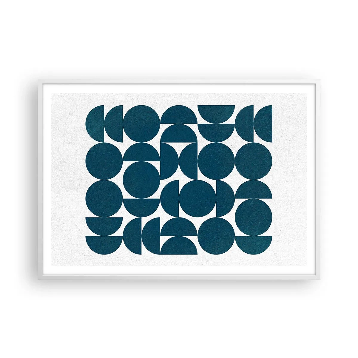 Affiche dans un cadre blanc - Poster - Cercles et demi-cercles - 100x70 cm