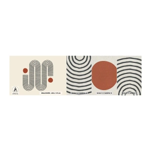 Échantillon de Papier Peint Premium Canvas - Du début à la fin - Abstraction, Graphique, Minimalisme - 100x30 cm