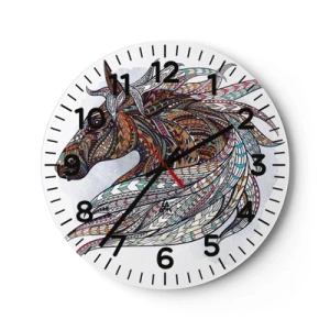 Horloge murale - Pendule murale - Destrier guerrier celtique - 30x30 cm