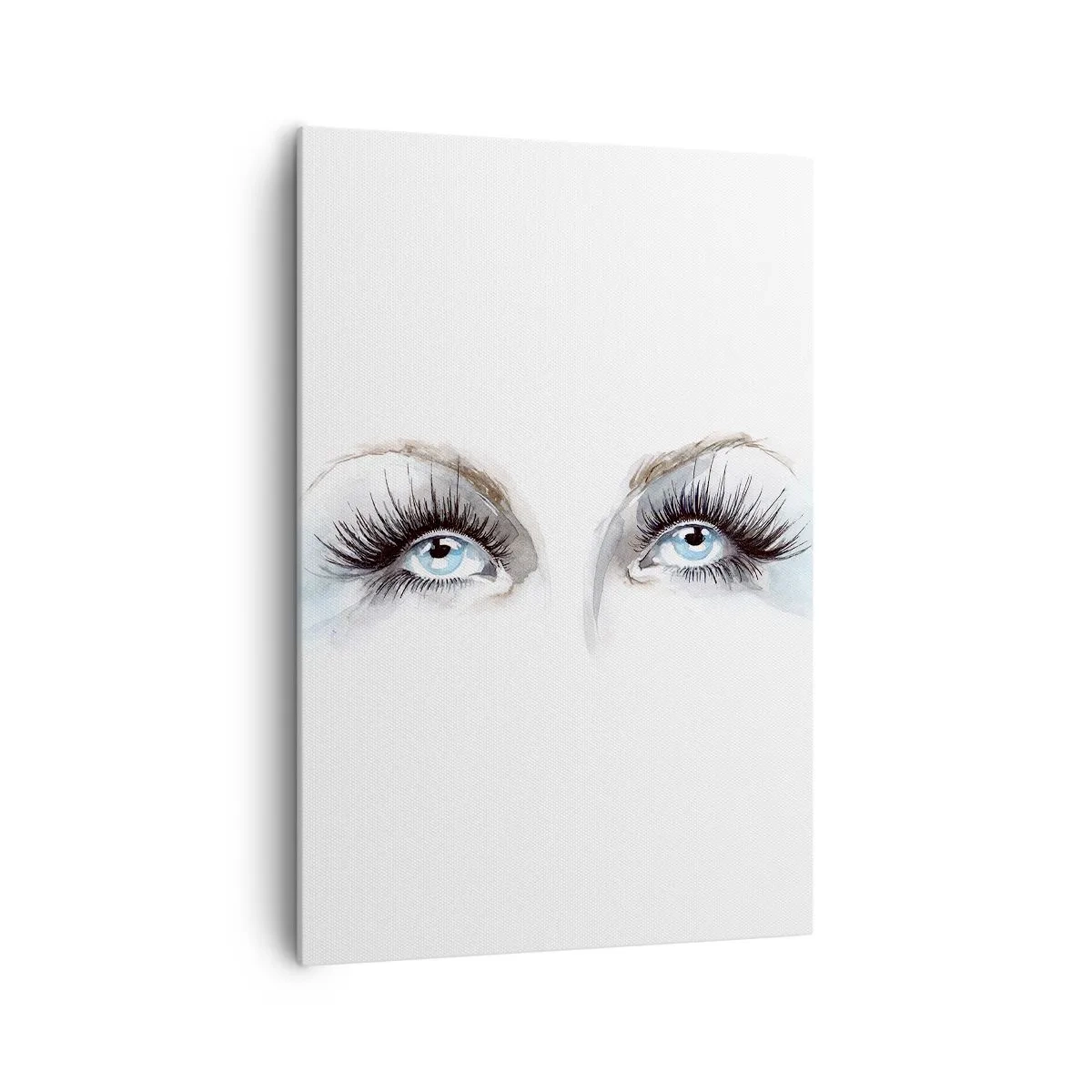 Impression sur toile - Image sur toile - Aquarelle aux yeux bleus et aux accents délicats - 70x100cm - Yeux d'ange? - Décoration murale moderne pour le salon et la chambre ARTTOR