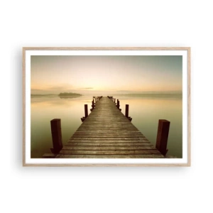 Affiche dans un chêne clair - Poster - L'aube, les premières lueurs, le jour  - 100x70 cm