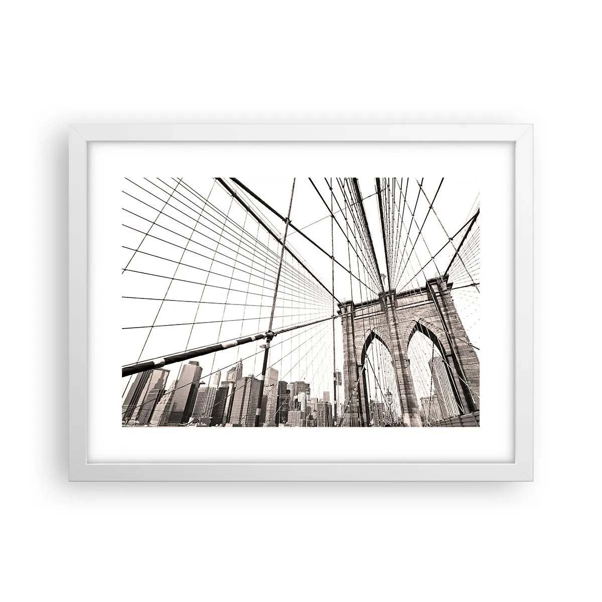 Affiche dans un cadre blanc - Poster - Cathédrale New Yorkaise - 40x30 cm