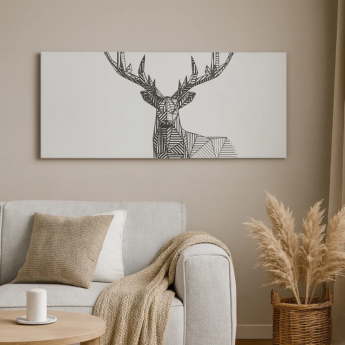 Impression sur toile - Image sur toile - Cerf dans un style cubique - 30x30 cm