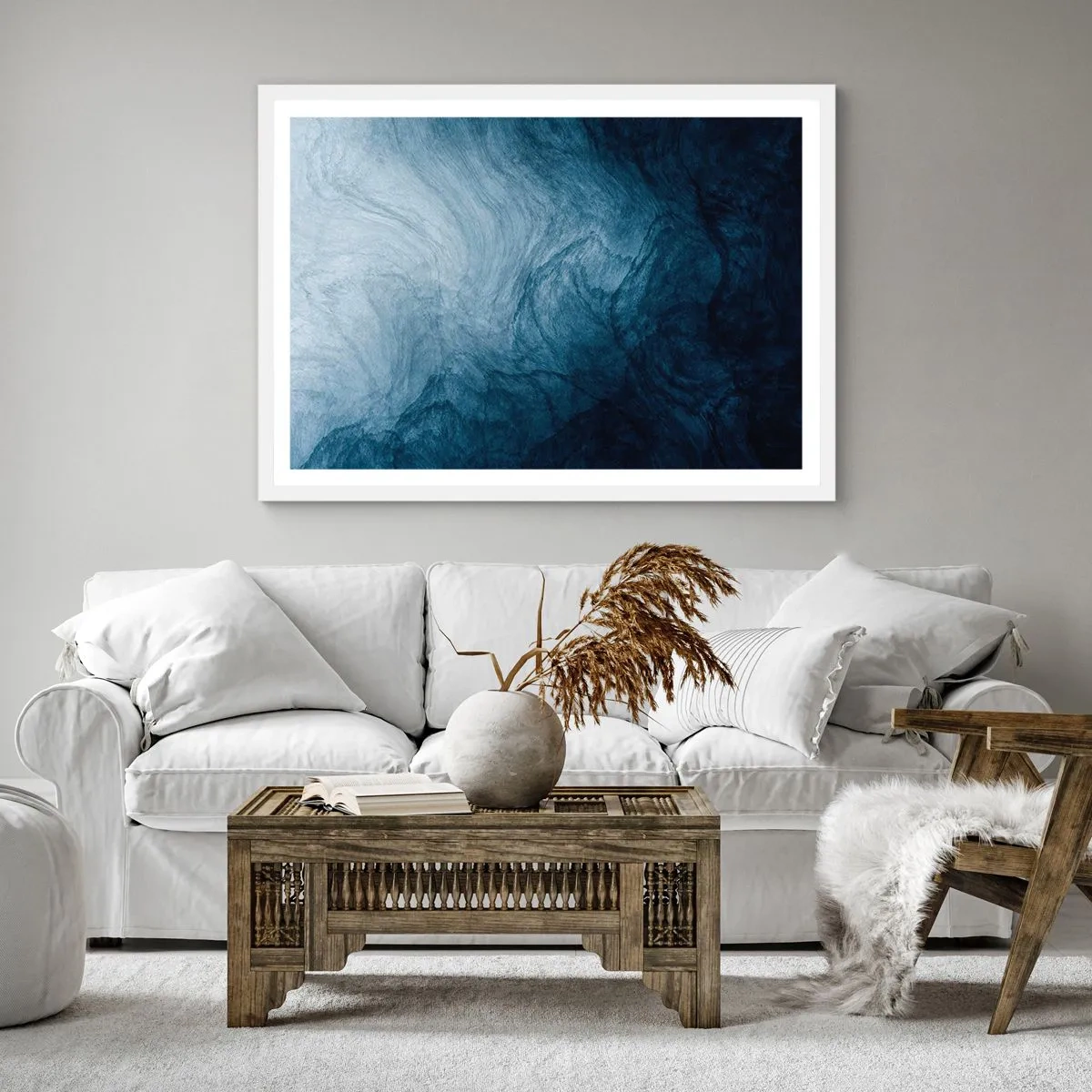 Affiche dans un cadre blanc - Poster - Atteindre en profondeur - 30x30 cm