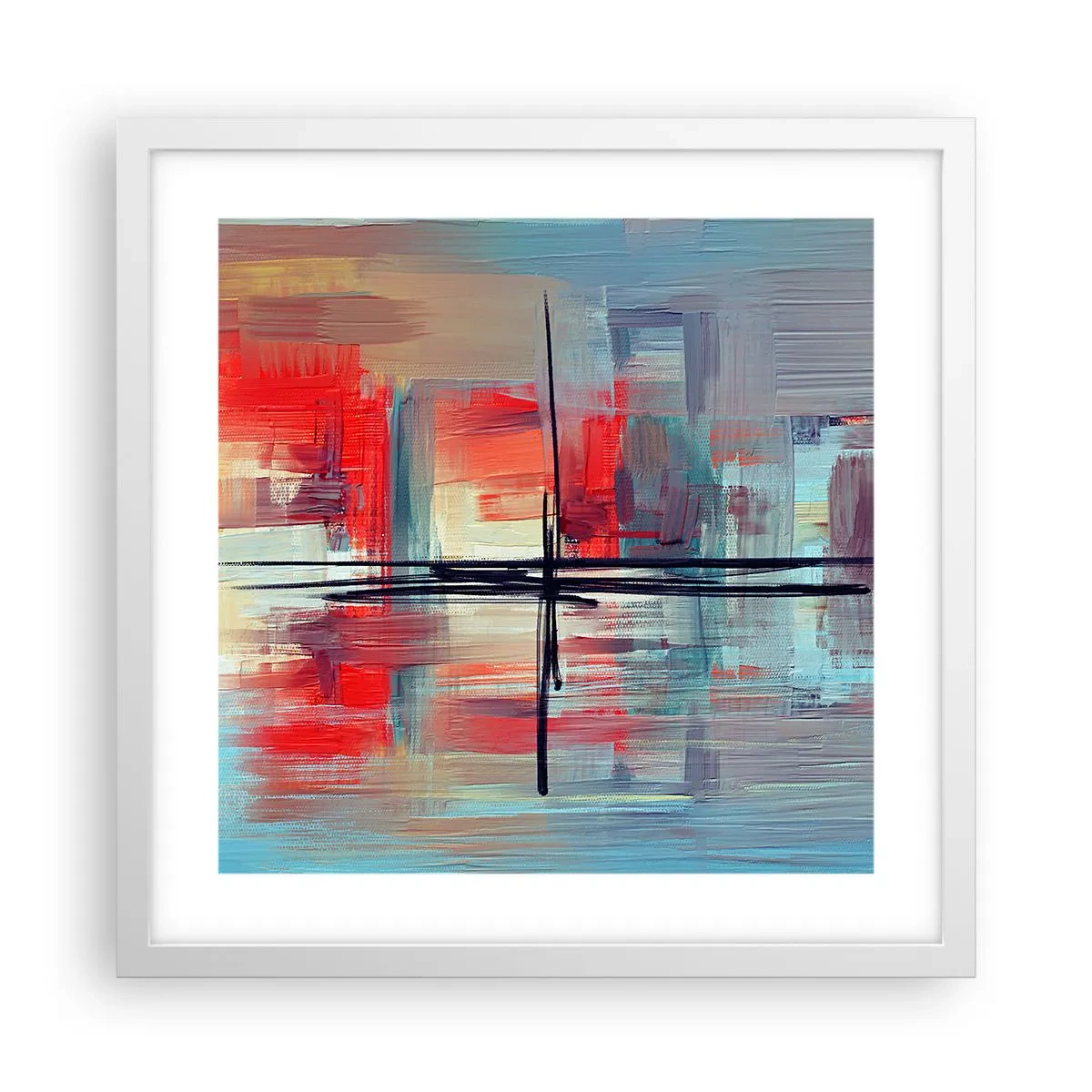 Affiche dans un cadre blanc - Poster - Un paysage dans une dimension inconnue - 40x40 cm