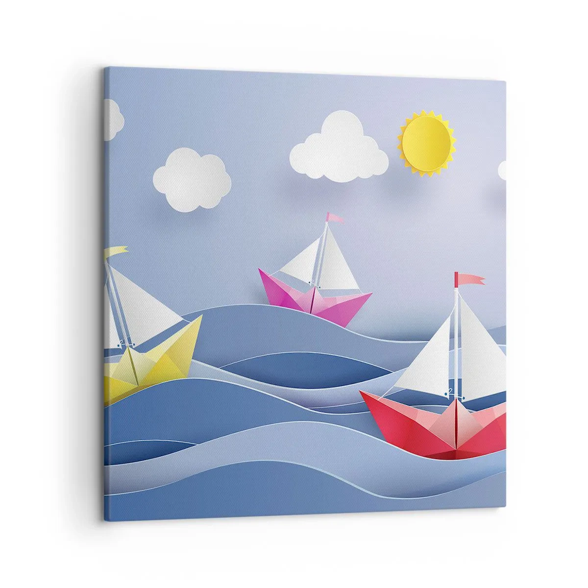 Impression sur toile - Image sur toile - Ah qu'il est agréable de se balancer dans les vagues - 50x50 cm