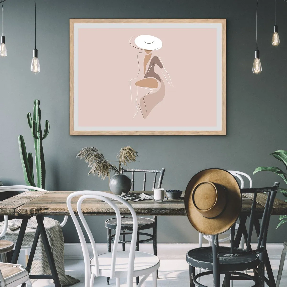Affiche dans un chêne clair - Poster - Être une dame - 50x40 cm