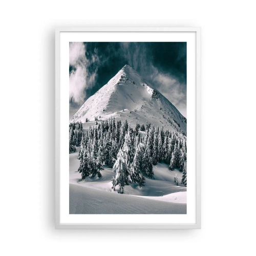 Affiche dans un cadre blanc - Poster - Le pays de la neige et de la glace - 50x70 cm