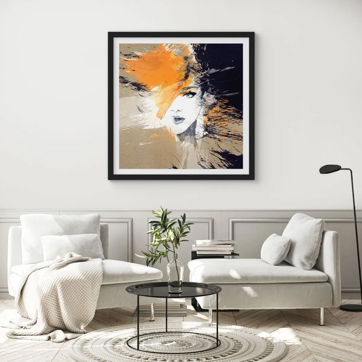 Affiche dans un cadre noir - Poster - Et la lumière fut - 50x50 cm