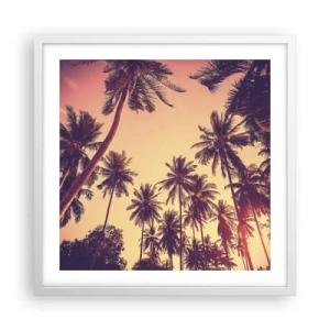 Affiche dans un cadre blanc - Poster - Variation tropicale - 50x50 cm
