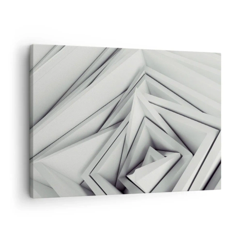 Impression sur toile - Image sur toile - Une composition abstraite de formes géométriques dans des tons de gris. - 70x50cm - Bourgeon d’angles vifs - Décoration murale moderne pour le salon et la chambre ARTTOR