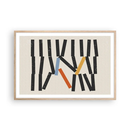 Affiche dans un chêne clair - Poster - Dominos – composition - 91x61 cm