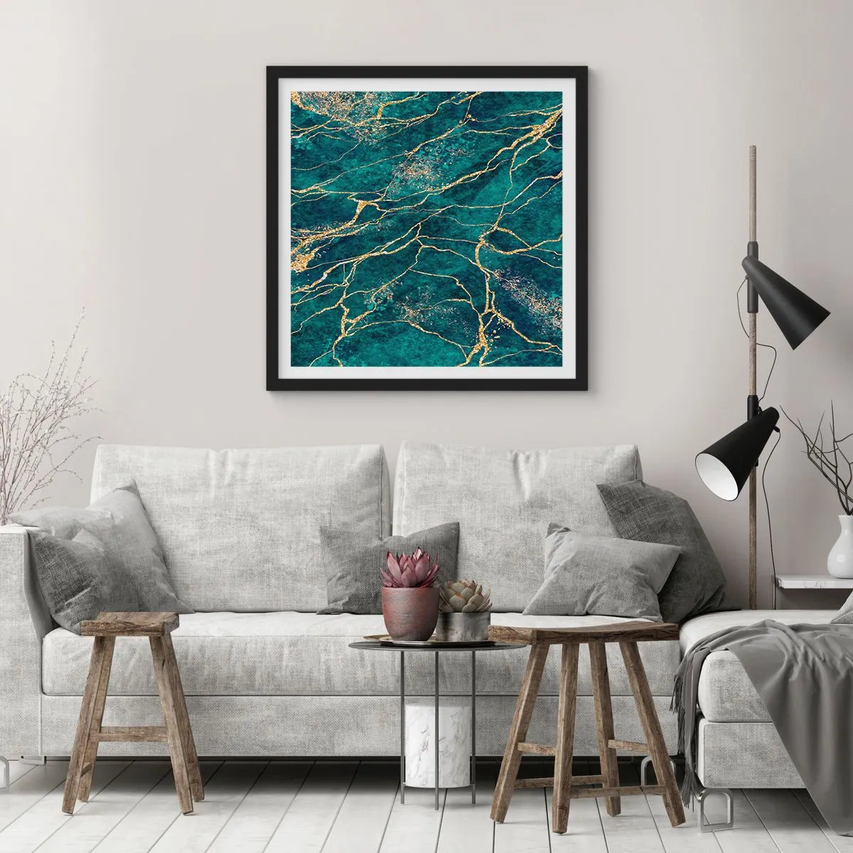 Affiche dans un cadre noir - Poster - Mine d'or - 40x40 cm