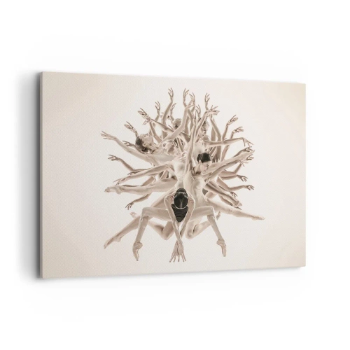 Impression sur toile - Image sur toile - Composition abstraite de danseurs en mouvement - 120x80cm - S'épanouir en danse - Décoration murale moderne pour le salon et la chambre ARTTOR