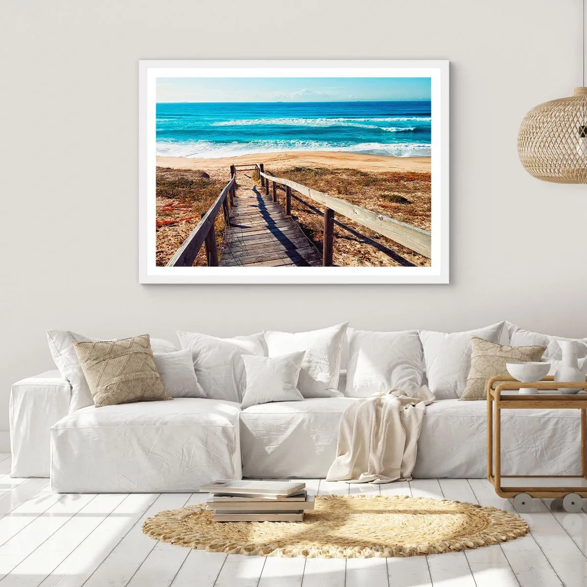 Affiche dans un cadre blanc - Poster - Cours! - 40x30 cm