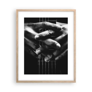 Affiche dans un chêne clair - Poster - Prière d'artiste - 40x50 cm