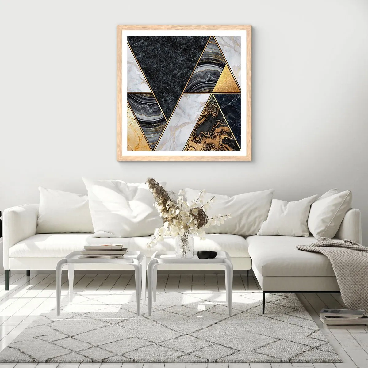 Affiche dans un chêne clair - Poster - Pierre après pierre - 40x40 cm