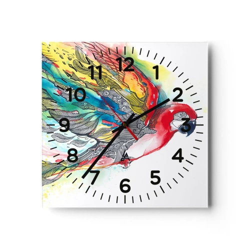 Horloge murale - Pendule murale - Vivez haut en couleurs - 40x40 cm