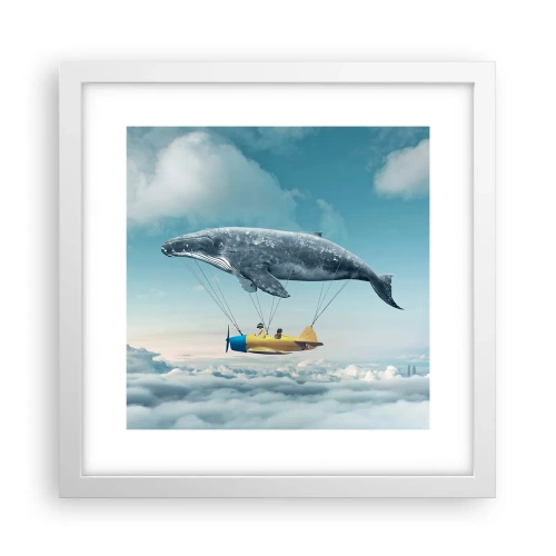 Affiche dans un cadre blanc - Poster - Pourquoi pas? - 30x30 cm