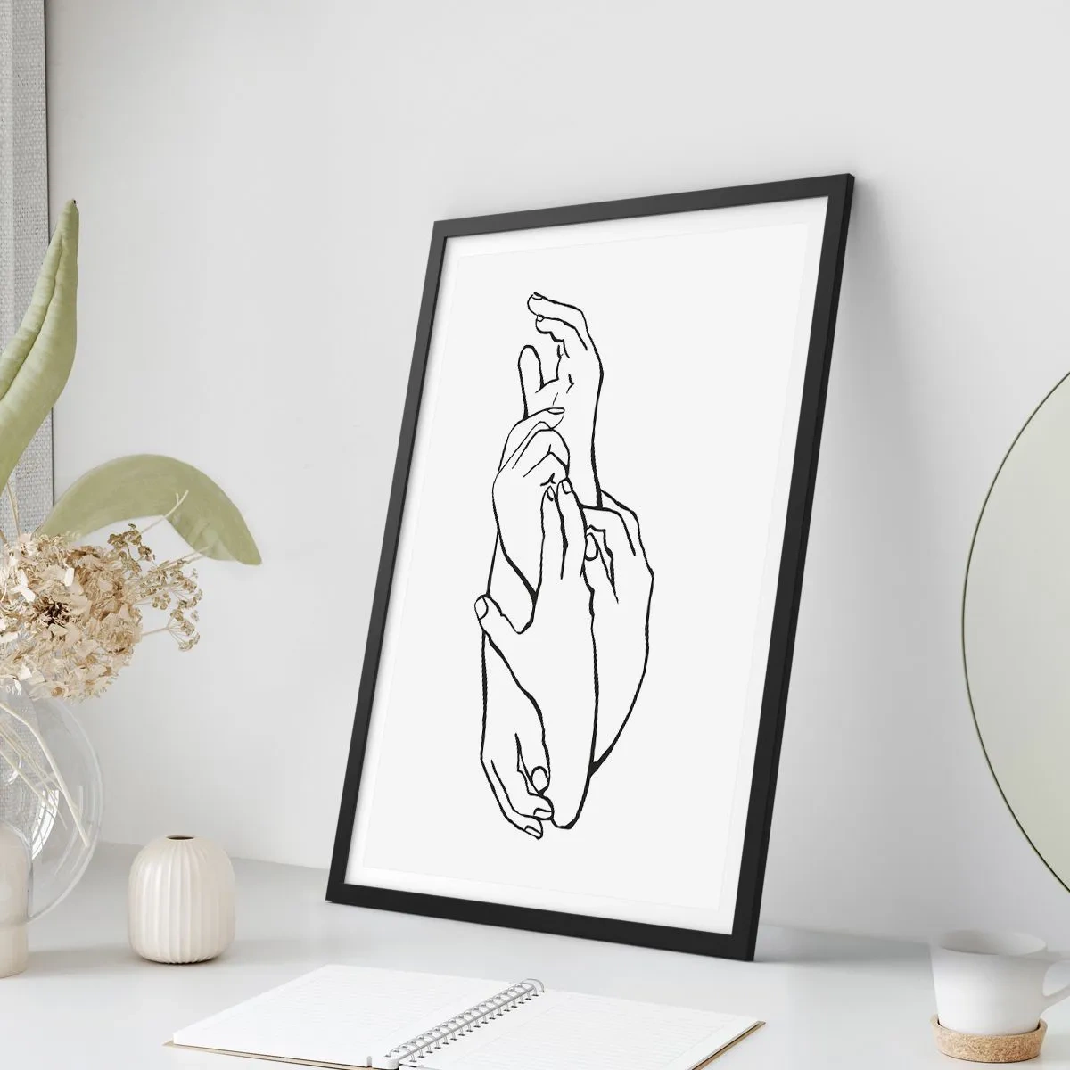 Affiche dans un cadre noir - Poster - Bon contact - 70x100 cm