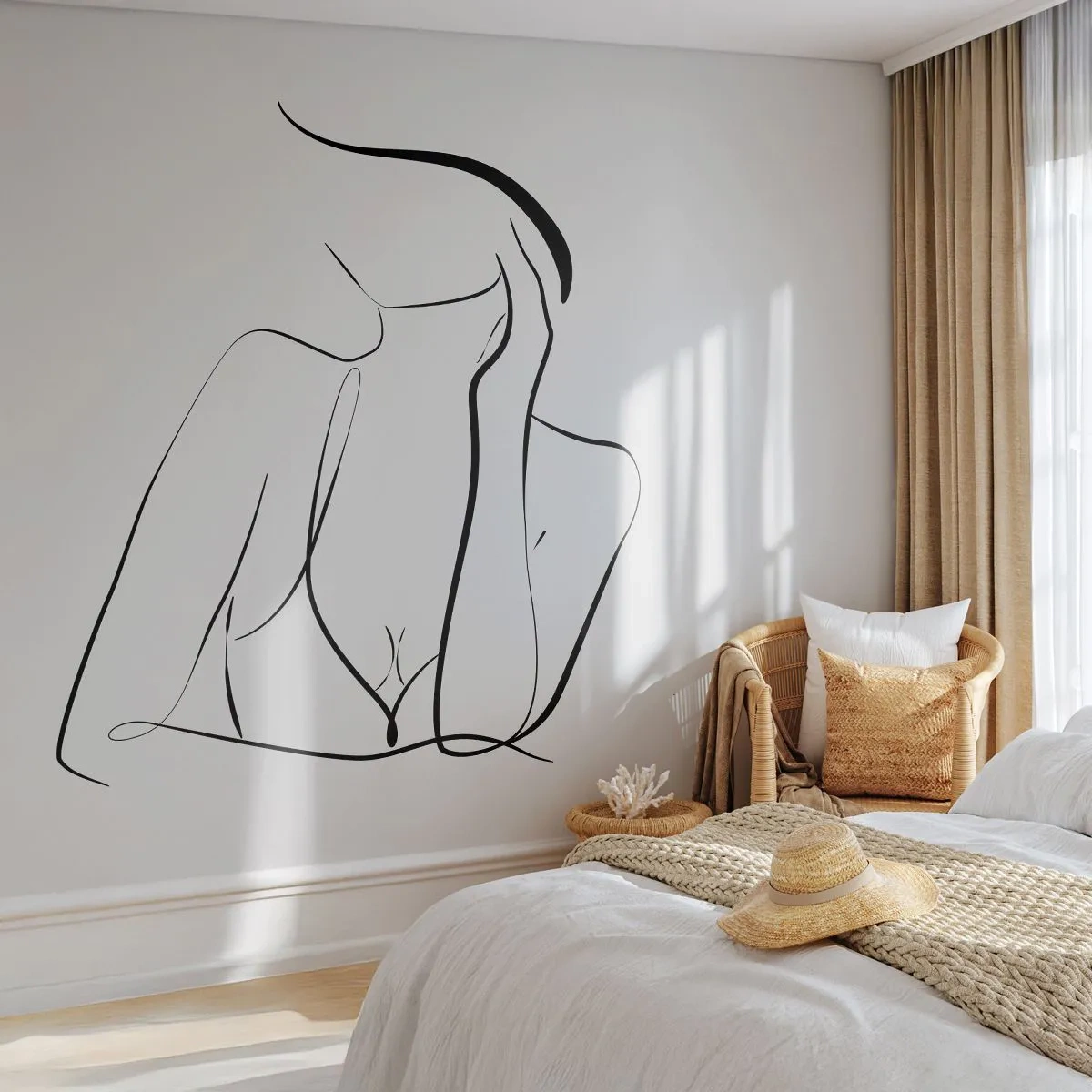 Papier Peint Autocollant Deluxe Sticker - Sur les vague d'un rêve - Femme, Graphique, Morceau - 250x175 cm