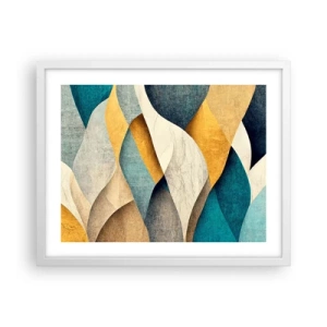 Affiche dans un cadre blanc - Poster - Rythme et vague - 50x40 cm