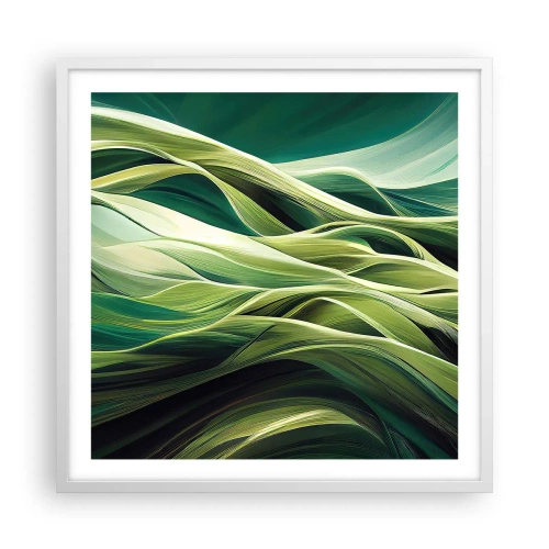 Affiche dans un cadre blanc - Poster - Jeu de vert abstrait - 60x60 cm
