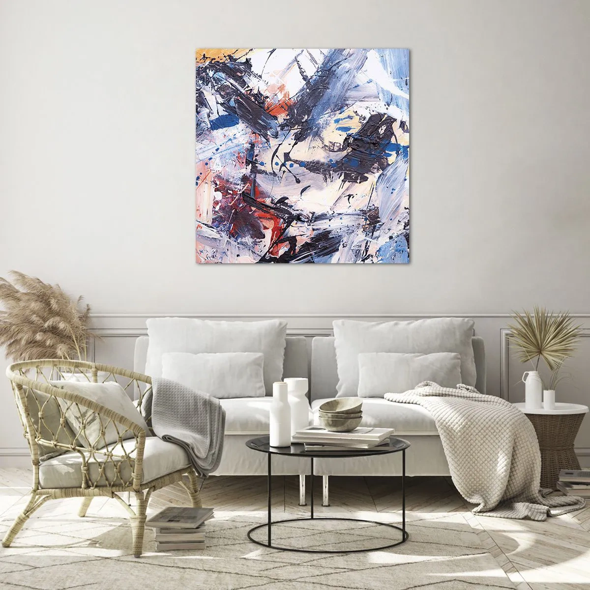 Impression sur verre - Image sur verre - La danse folle de l'abstrait - 60x60 cm