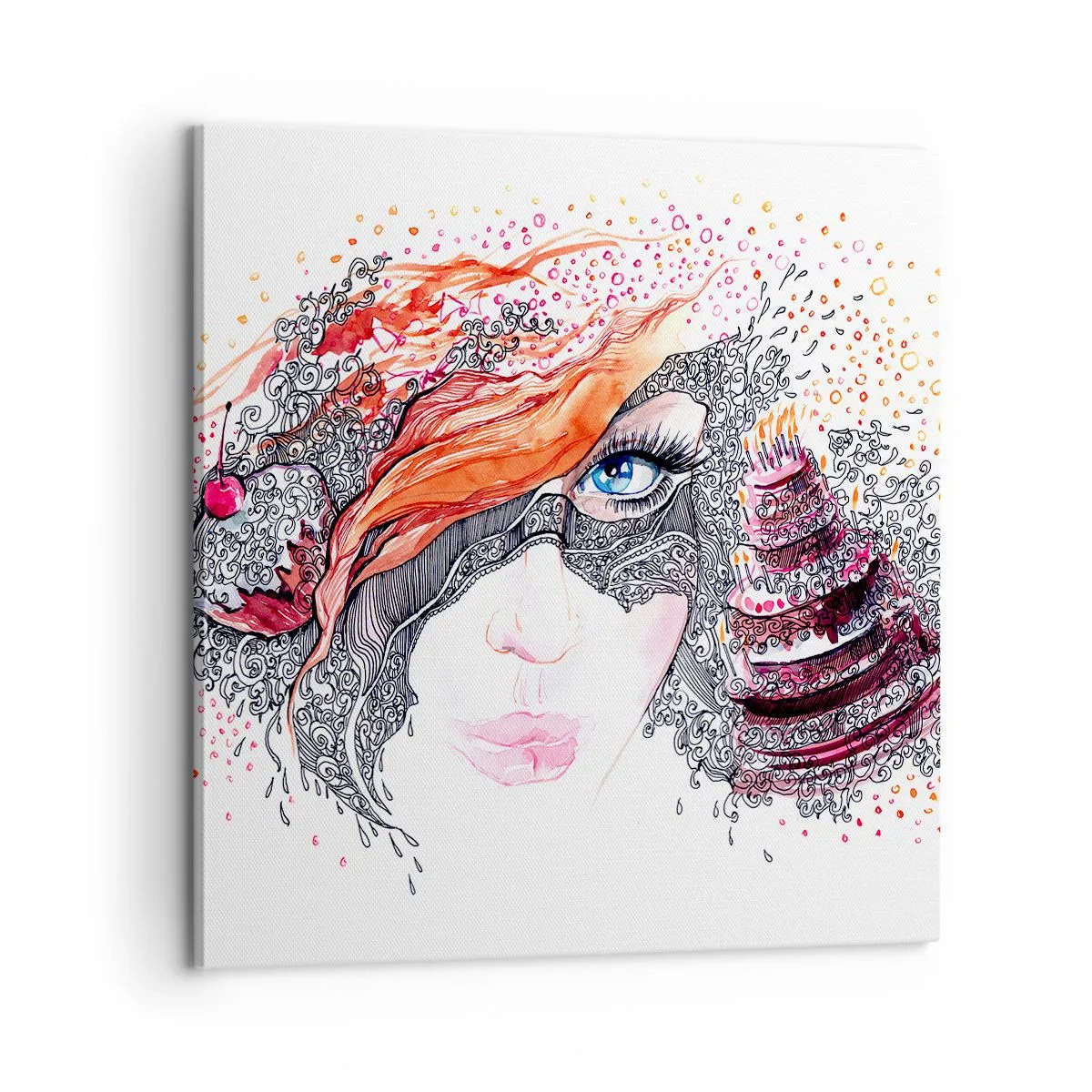 Impression sur toile - Image sur toile - Avec elle, c'est tous les jours la fête - 60x60 cm