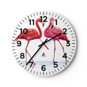Horloge murale - Pendule murale - Rendez-vous rose - 40x40 cm