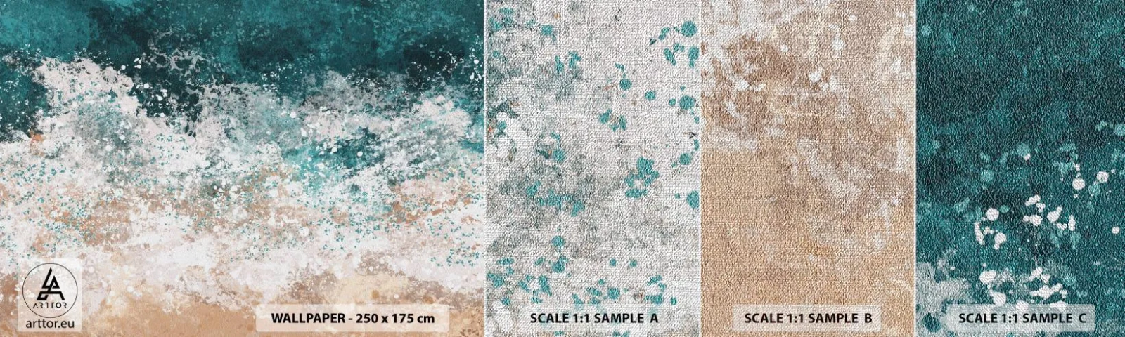 Échantillon de Papier Peint Premium Canvas - Histoires de la mer - Eau, Plage, Mer - 100x30 cm