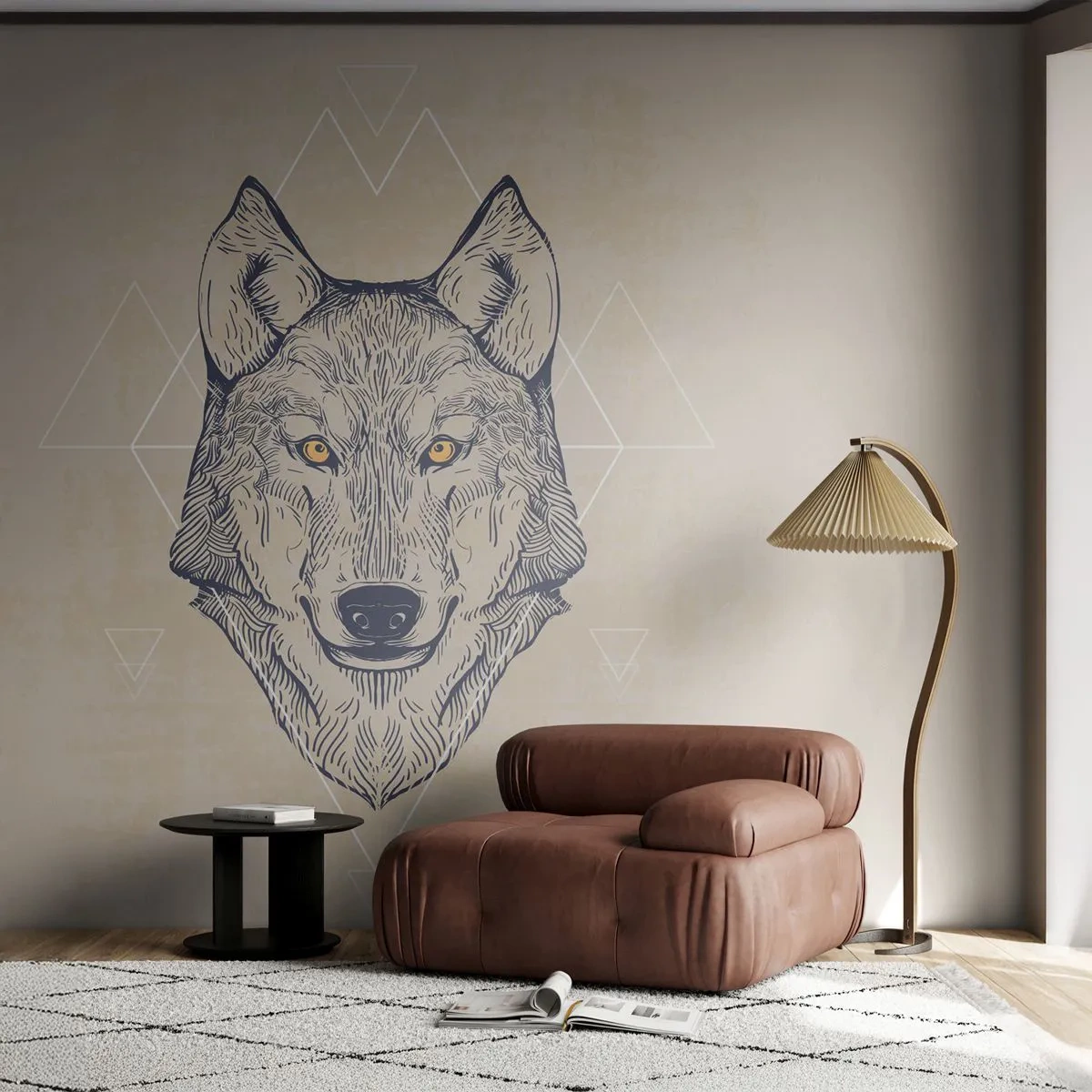 Papier Peint Autocollant Deluxe Sticker - Un alpha au regard pénétrant - Animaux, Chien, Huskies - 400x280 cm