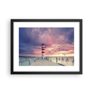 Affiche dans un cadre noir - Poster - C'est l'heure d'aller au port - 40x30 cm