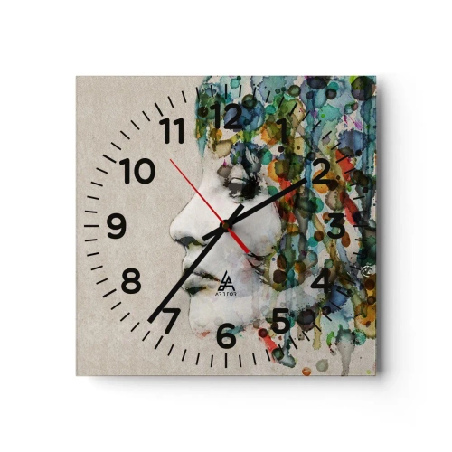Horloge murale - Pendule murale - Elle est sortie de la grisaille - 40x40 cm