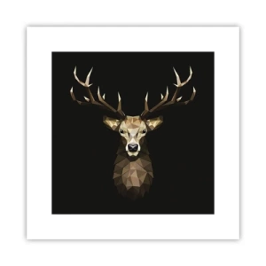 Affiche - Poster - Cerf cubique - 30x30 cm