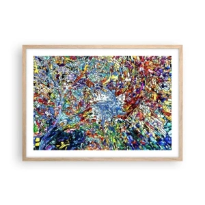 Affiche dans un chêne clair - Poster - Goutte de vitrail - 70x50 cm