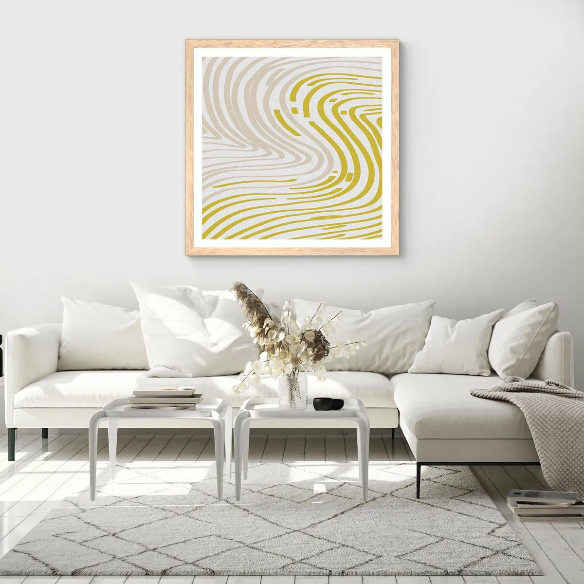 Affiche dans un chêne clair - Poster - Une composition au léger virage - 30x30 cm