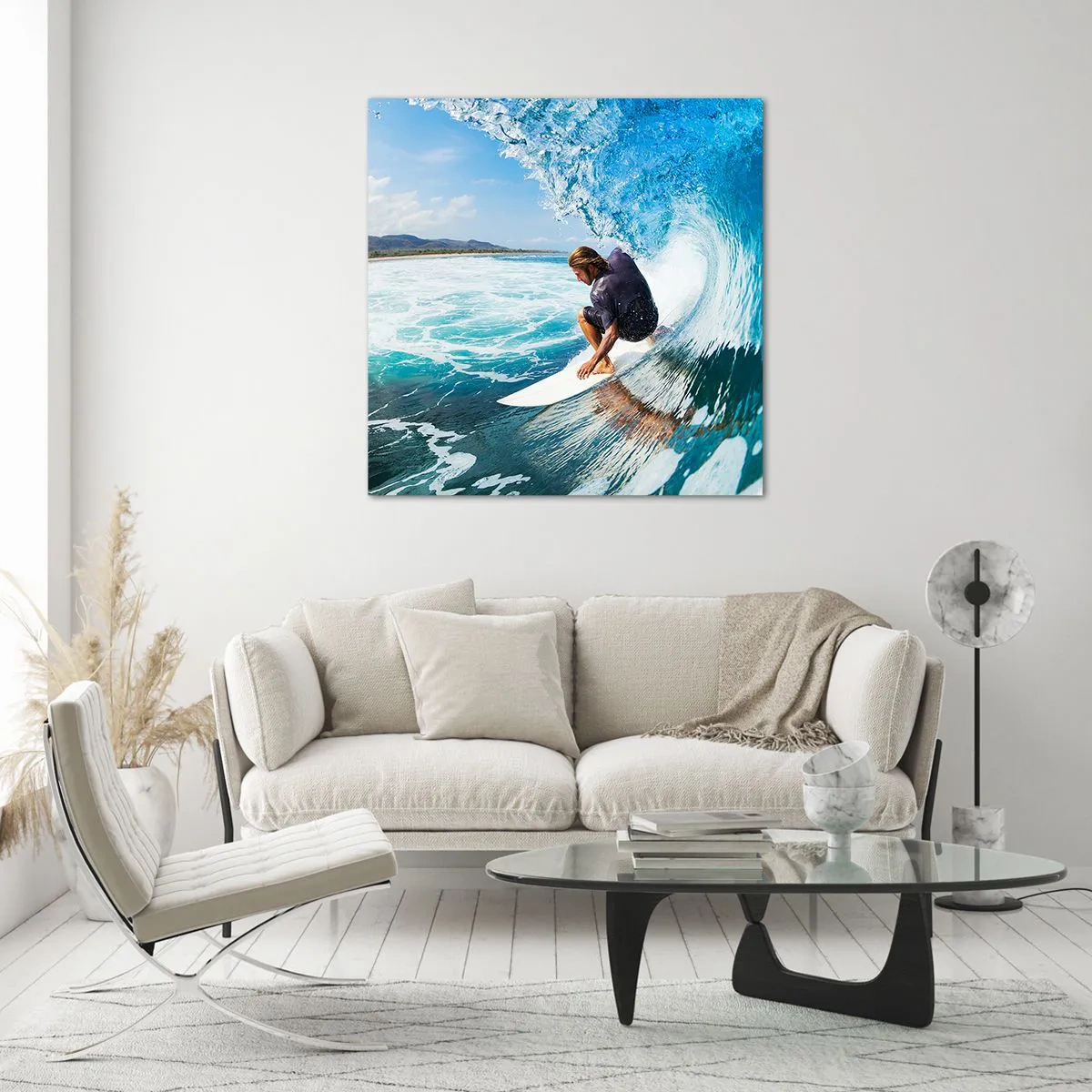 Impression sur verre - Image sur verre - Danse avec les vagues - 70x70 cm