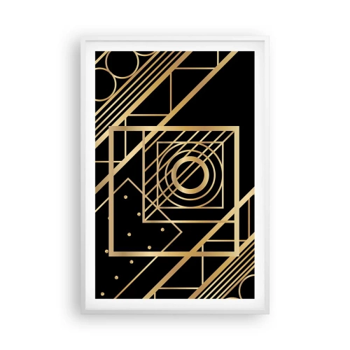Affiche dans un cadre blanc - Poster - Géométrie en or - 61x91 cm