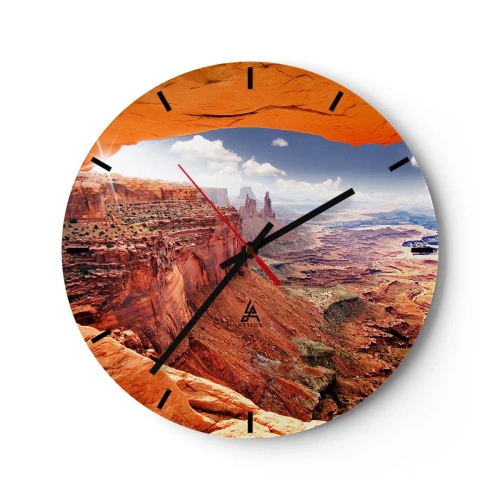 Horloge murale - Pendule murale - Canyon avec formation rocheuse et ciel bleu - 30x30cm - Sculpté par la nature elle-même - Décoration murale moderne pour le salon, la cuisine et la chambre ARTTOR