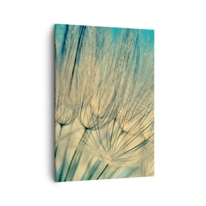 Impression sur toile - Image sur toile - Macrophotographie de pissenlits en plein jour - 50x70cm - En attente du vent - Décoration murale moderne pour le salon et la chambre ARTTOR