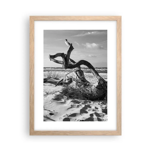 Affiche dans un chêne clair - Poster - Sculpture marine - 30x40 cm